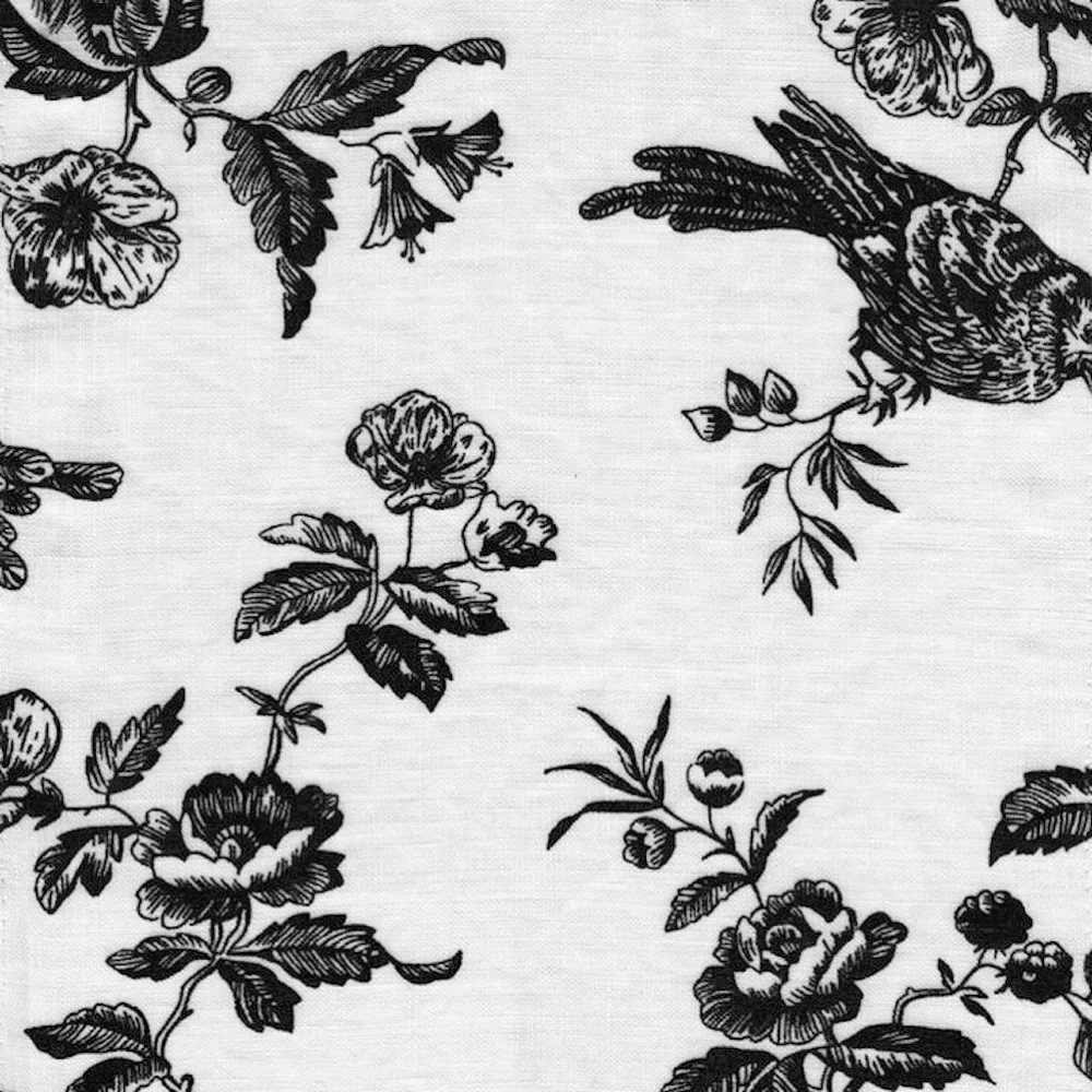 Bella Notte Bird Toile Linen Twin Duvet Cover